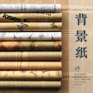 Background Paper for Photographing Retro English Tower Retro Newspaper Photography Posing Wrapping Paper Gift Flowers Shooting Props