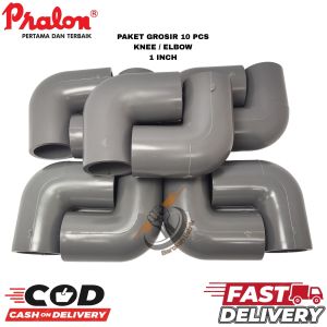 (paket 10 pcs) knie 1"inchi ELBOW PVC 1"merek PRALON/Belokan pipa PVC 1"/ Sambungan belokan pipa PVC