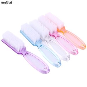 4 ชิ้นโปร่งใสเล็บแปรงทําความสะอาดแปรงพลาสติก Handle Grip มัลติฟังก์ชั่แปรงทําความสะอาดขัด Pedicure สําหรับเล็บ