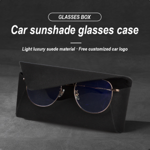 Genuine Smooth Suede Alcantara Leather Car Sun Visor Glasses Sunglasses Box Case Holder Sunshade Clip Storage Organizer For Toyota Alphard Vellfire Veloz Avanza Innova Fortuner Camry CHR Yaris Ativ Vios Corolla Altis Cross Wigo Hilux Vigo Revo