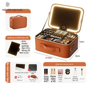 LIUZHE | Túi Đựng Mỹ Phẩm Dung Lượng Lớn Có Gương Chống Nước