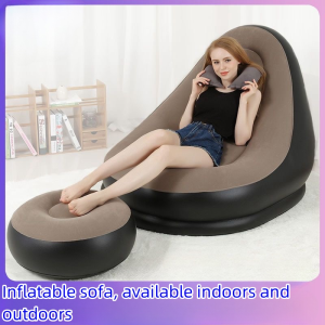 Casual Inflatable Sofa With Sofa Chair Set Air Sofa with Foot Rest Cushion Lounge Chair