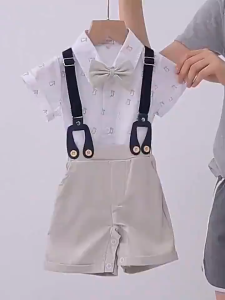 5pcs Sets Binyag Outfit Baby Boy Pangbinyag Suits + Shoes + Hat Christening Clothes for Baby Boy Baptismal Outfit Formal Suits