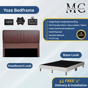 Mattress Concept Yoze Divan Bedframe Pet Friendly Fabric/Faux Leather/Fabric All Size Available