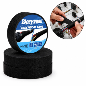 10M Black Electrical Fabric Tape  Heat Resistant Waterproof Flame Retardant Auto Wire Harness Insulation Wrap Tape