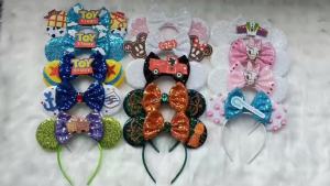 Herocross | Disney Mickey Minnie Ear Headband Mermaid Princess Holiday Party Headband EARS COSTUME Cosplay Plush Adult/Kids Christmas Gifts