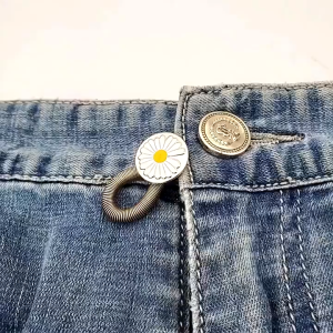 60pcs Pants Extender Button Jeans Waistband Extender Button No Sew Metal Collar Elastic Spring Buttons for Various of Pants Regular Pants JeansCowboy Clothing