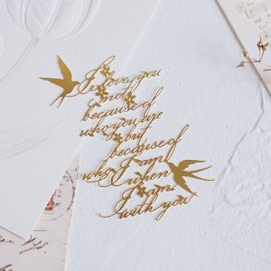 English Love Poetry Bookmark Brass Cut Out Metal Exquisite Gift Box Creative Student Stationery Couples Birthday Present