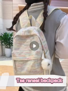 TAS RANSEL UKURAN BESAR BACKPACK WANITA FASHION KOREA IMPORT 8553 ANTI AIR SEKOLAH KULIAH KERJA TERBARU MODEL FASHION 16INCH PREMIUM