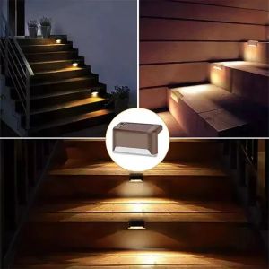 1 ~ 12 Đèn Năng Lượng Mặt Trời Gắn Ngoài Trời IP65 Đèn LED Chống Nước Ngoài Trời Cho Lan Can Cầu Thang Bước Đi Hàng Rào Sân Hiên Con Đường Chạy Bằng Năng Lượng Mặt Trời