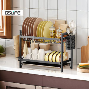 GSlife🔥🔥2/3-Tier Dish Rack Kitchen Organizer with Drainer