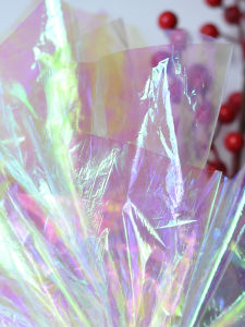 กระดาษห่อดอกไม้สีรุ้งบางเฉียบ ใส วัสดุห่อดอกไม้ เรียบหรู สวยงาม กระดาษห่อดอกไม้สำหรับร้านดอกไม้