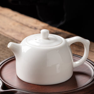 Large Size Ceramic Tea Pot Chinese Style Single Teapot Dihua White Porcelain XiShi Well Barrel Tea Brewing Tool Gongfu Tea Set
