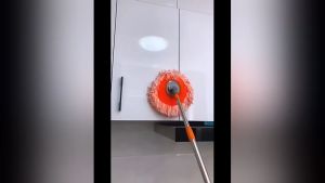 Orange Extendable Microfiber Dust Sunflower Mop Rotating Head Removable Cloth Mop dinding siling抹墙神器