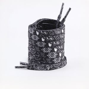 gumahus | Flattened Gradient Cashew Flower Black Blue Colored Shoelaces