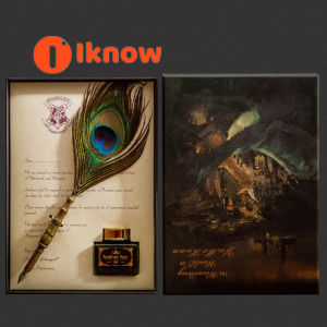 ฉันรู้จักโรงเรียนแฮร์รี่พอตเตอร์ของชุดปากกาขนนกคาถาและเวทมนตร์กล่องของขวัญปากกาขนนกสร้างสรรค์ปากกาจุ่มย้อนยุค