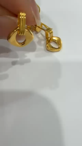 Poh Heng Jewellery 22K Rhombus Dangle Earrings in Yellow Gold[Price By Weight]