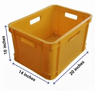 Heavy duty yellow plastic crates (USED-Super durable and versatile)
