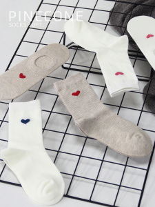White Socks for Women: Spring/Summer Heart Tube Socks & Thin Ankle Socks
