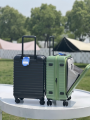 New Lightweight Front Opening Carry-On Luggage 20 Inch Travel Suitcase with Password Lock Fashionable Trendy Polyester Material. 