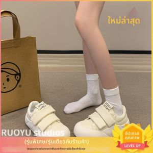 รองเท้าผ้าใบหนาสำหรับผู้หญิง รองเท้าลำลอง ฤดูใบไม้ผลิและฤดูใบไม้ร่วง สไตล์เกาหลี INS รองเท้าบอร์ดหนาสำหรับนักเรียน วัสดุตาข่ายและยาง