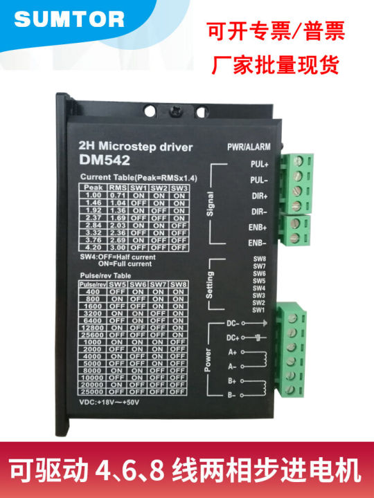 Driver Động Cơ Bước Hai Pha 57 Bước DM542 DM556 Universal Sumtor MB450A Tách Biệt 128 Động Cơ Bước DC 4.2A
