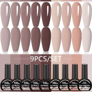 Bộ Sơn Gel Móng Tay 9 Màu Khô Nhanh Công Thức Lâu Trôi Bao Gồm Màu Đỏ Và Màu Nhũ