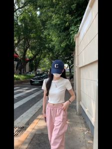 เสื้อครอป y2k เสื้อ สลิมฟิต แขนสั้น เสื้อเกาหลี เสื้อแฟชั่นผู้หญิง เสื้อขาว ยืดเปล่า เสื้อยืดผู้หญิง