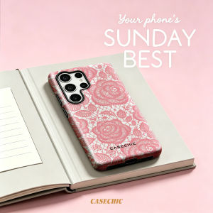Potdemiel | Lace Roses Case for Samsung Galaxy S26 S25 S24 S23 Ultra Drop Resistant Glossy Dual-Layer Cover CaseChic