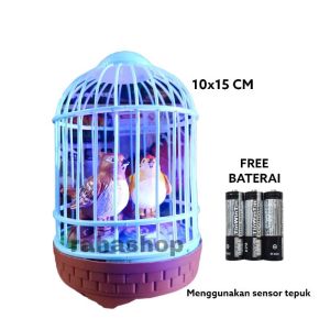Happy bird mainan burung dalam sangkar sensor tepuk