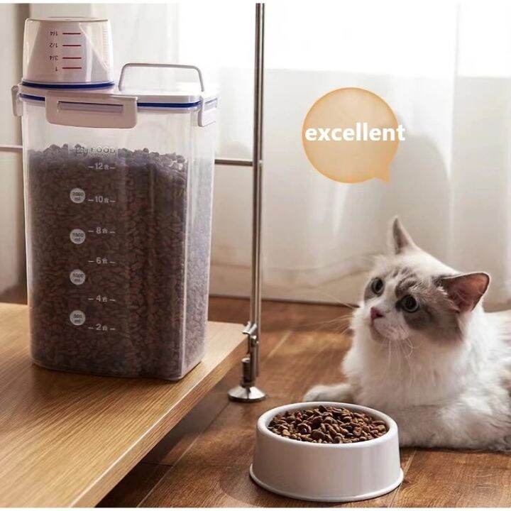 Pet Food Plastic Storage Tank Dog Cat Food Dispenser Pet Sealing and drying Supplies Kitchen box