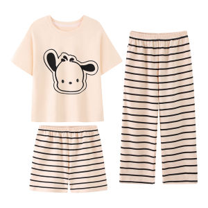 MiiOW | Bộ Đồ Ngủ Mùa Hè Cotton In Hình Thú Cá Tính Cho Bé Gái 3 Món