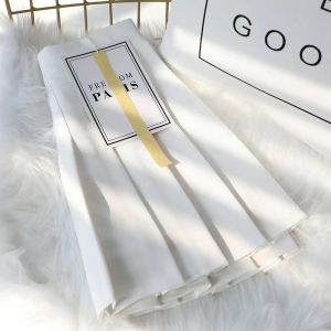 Phiên bản Hàn Quốc JK rắn màu cà vạt váy xếp li chống ánh sáng váy chữ A cao eo với quần an toàn váy xếp li