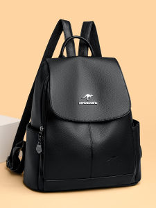 Womens Genuine Leather Backpack Soft Leather Large Capacity Travel Bag Casual Simple Style Fashionable Ladies Shoulder Bag