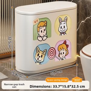Narrow Fit Odor Prevention Trash Can Large Capacity