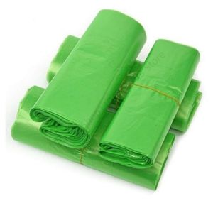 100Pcs Green Plastic Bag Supermarket Grocery Shopping Bag Thicken with Handle Kitchen Storage Clean Disposable Garbage Vest Bag