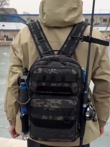 SCIONE | Tackle Fishing Lure Backpack Fishing Rod Holder Bag Tacktical Hiking Camping Climbing Mountaineering Backpack Short Distance Bag