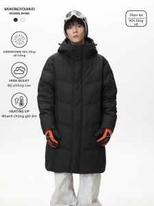 Áo Khoác Lông Vịt 90% Dày Có Mũ Cho Nam Và Đôi