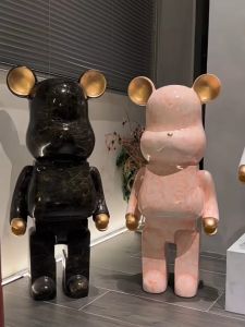 Bearbrick 积木熊 - หมีความรุนแรง ห้องนั่งเล่น ชั้น-ขาตั้ง เครื่องประดับ ตกแต่ง พิธีขึ้นบ้านใหม่ ของขวัญ ความจุข ทางเข้า เครื่องประดับขนาด เงิน