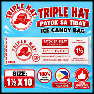 Triple Hat 1 ½ x 10 PE Ice Candy Bag – Patok Sa Tibay | Approx. 100 Pcs