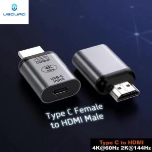 UGOURD | UGOURD USB C Female to HDMI/DP Male Adapter 4K 60Hz 2K 144Hz Type C to HDMI/DisplayPort Converter Thunderbolt 3/4/5 Compatible