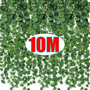 10/2M Artificial Plant Green Ivy Leaf Garland Hanging Vines Outdoor Greenery Wall Decor DIY Fake Wreath Leaves Home Party Decor