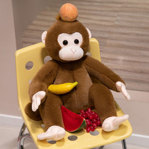 JOJO CASTLE Simulation Monkey Plush Toy Soft Stuffed Doll Long-armed Monkey Plushies Baby Sleeping Soothing for Children Birthday Gift