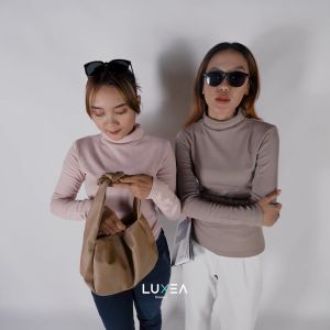 LUX BIANCA atasan wanita I top turtleneck I longsleeve knit I sweater