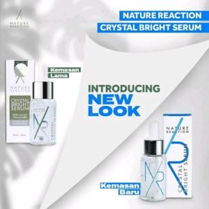 SERUM WAJAH NATURE REACTION CRYSTAL BRIGHT Whitening & Moisturizing Pemutih Pencerah Kulit Alami