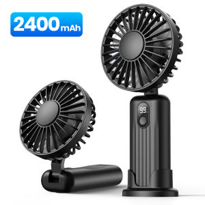 TOPK | TOPK Portable Mini Fan2400mAh USB Rechargeable Hand Neck Fan 3in1 Personal Electric Fan Standing Fans for Room Camping Foldable