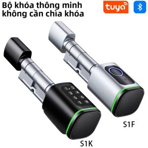 Khóa Cửa Thông Minh Không Cần Chìa Khóa Mở Khóa Bằng Thẻ RFID NFC Vân Tay Và Ứng Dụng Tuya Smartlife Thân Hợp Kim Kẽm Dùng Cho Cửa Gỗ
