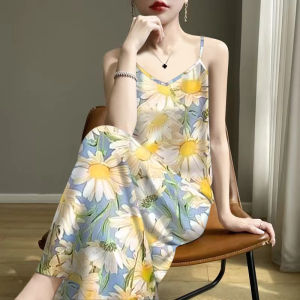 ชุดเดรสยาวคลุมเข่าแขนกุดคอวี ทรงหลวม ทรงเข้ารูป สำหรับผู้หญิง ฤดูร้อน 2025 ชุดทำงานลำลอง ชุดทำงานลำลอง