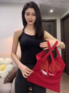 เสื้อกั๊กโยคะแบบสวมหัวระบายอากาศได้ดี แห้งเร็ว ดูดซับเหงื่อ ทนทาน แขนกุด สำหรับผู้หญิง ฤดูร้อน 2024 Pure Color Casual Fixed Mat Sports Fitness Yoga Vest