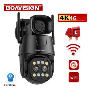 Camera IP Wifi/4G Sim Card PTZ HD 4MP 8MP Hai Ống Kính 2.8mm-8mm Ngoài Trời Tầm Nhìn Ban Đêm Màu Sắc Theo Dõi Người Bằng AI